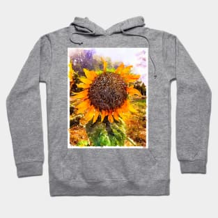 Sunflower Watercolor Painting Hoodie